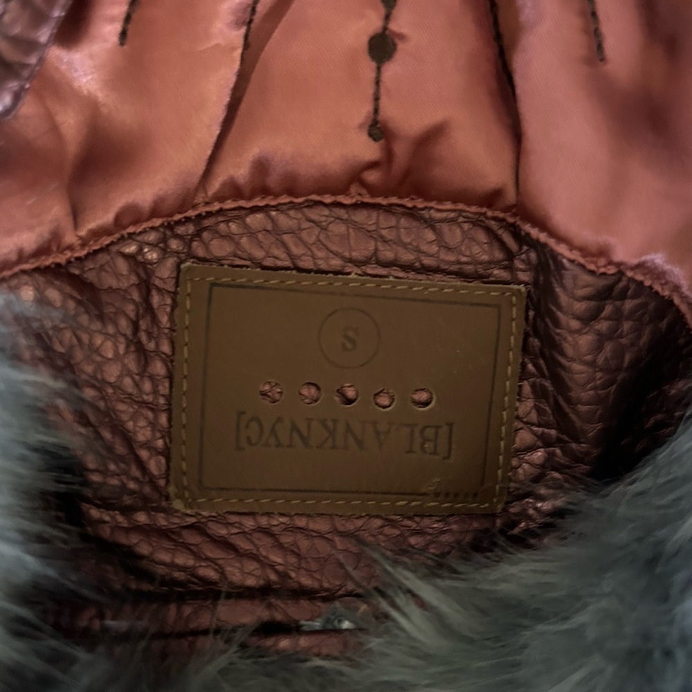 BlankNYC Vegan Faux Leather fur removable collar Jacket Size S - Picture 4 of 9